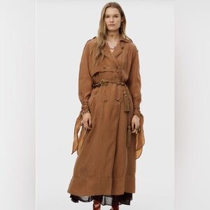 Zara NEW Long Oversized Flowy Trench Coat -Size S